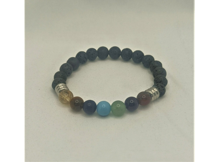 Bracelet 7 chakras/pierre de lave