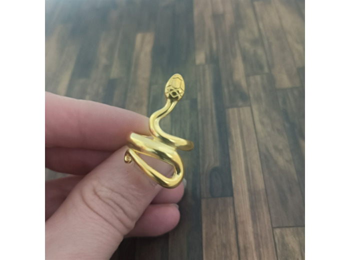 Bagues serpent pour femme en acier inoxydable doré