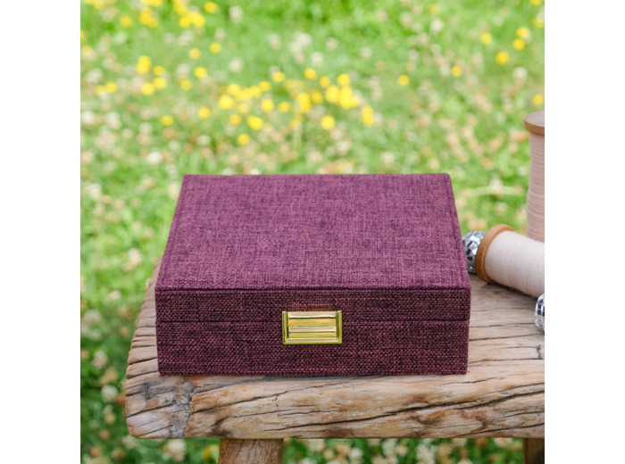 Maison Scarlett Anne Boite A Bijoux En Lin Bordeaux