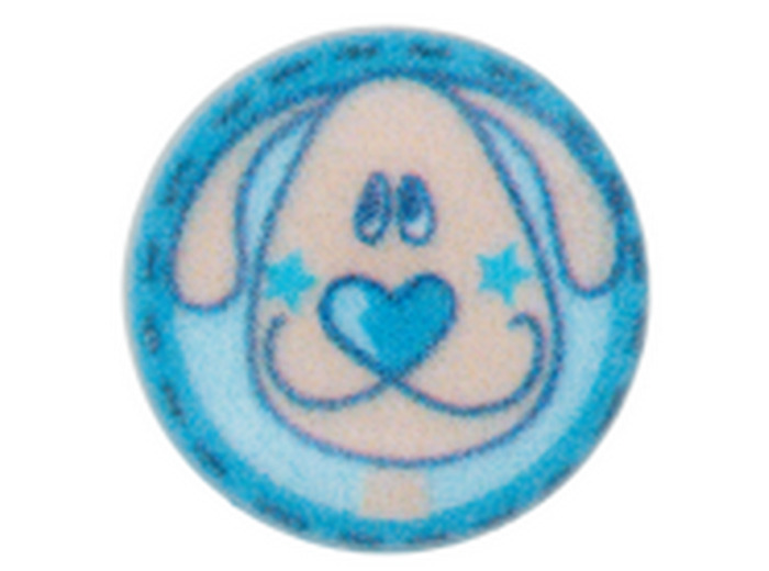 Bouton bleu petit chien