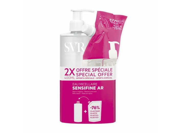 Eau Micellaire 400ml + Recharge Eau Micellaire 400ml Sensifine AR Svr
