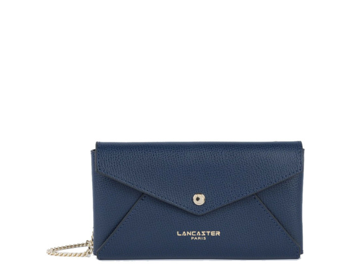 Lancaster Sierra Pochette Organisée En Cuir Grainé 138-015 Bleu Foncé