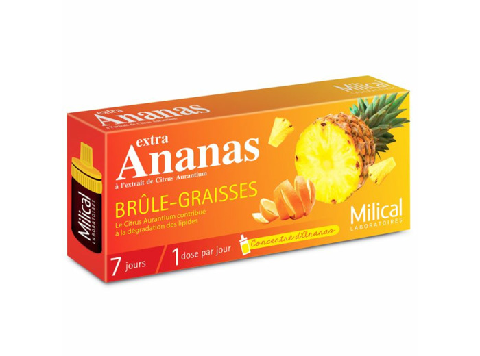 Ananas Bruleur De Graisse 7 Jours 7 Fioles de 10ml Extra Saveur Ananas Milical