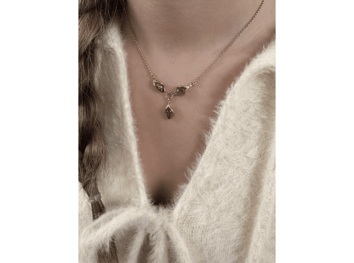 COLLIER DORÉ AMBRE COGNAC