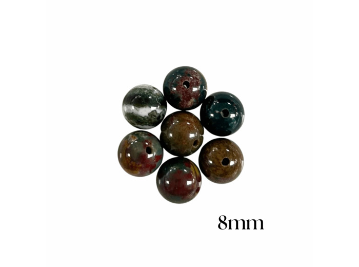 PERLES JASPE HÉLIOTROPE