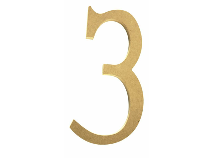 Chiffre "3" Mdf - 22 cm