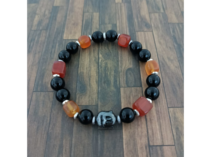 Bracelet bouddha Tourmaline/hématite