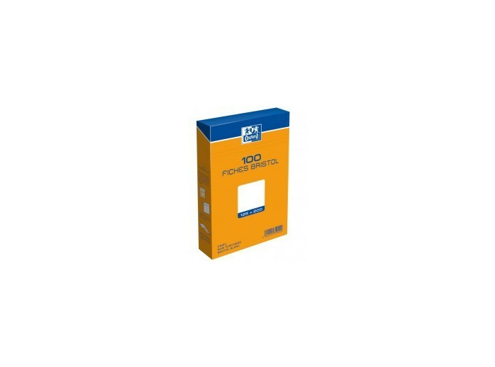Etui de 100 fiches Bristol - 125x200 - Uni blanc - Non perforé