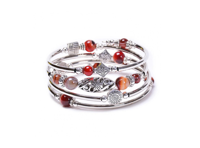 Bracelet mémoire de forme et pierres naturelles