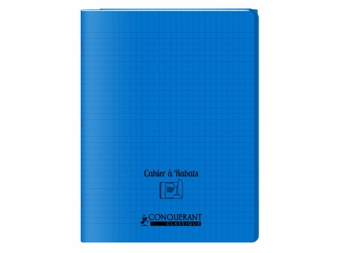 Cahier à rabats 24x32 - 48 pages - Séyès - Polypro bleu
