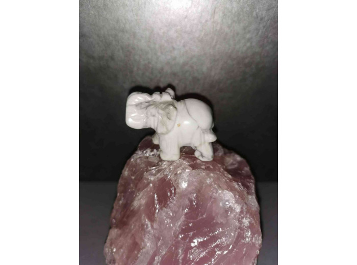 Statuette Eléphant Howlite Magnesite 36g