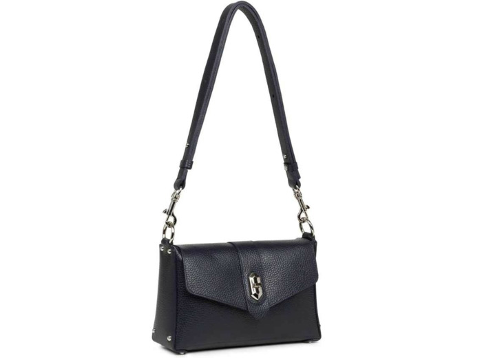 Lancaster Foulonné Double Sac Trotteur A Rabat 470-53 Bleu In Argent