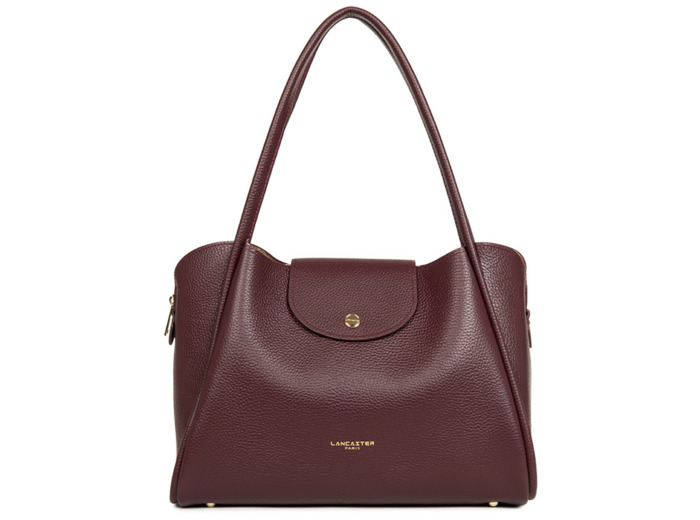Lancaster Ida Double Sac Cabas Porté Epaule 470-85 Bordeaux Foncé