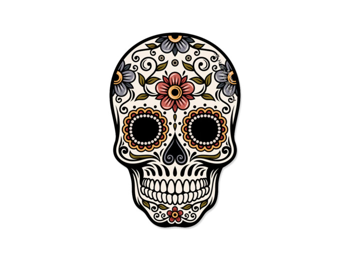 Lot de 6 dessous de verre vinyle - Calavera