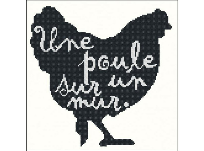 Grille Une poule sur un mur Points de repère