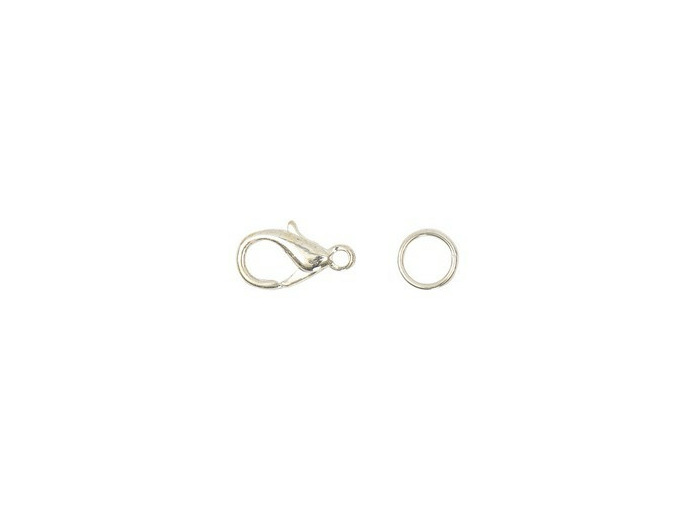 2 Fermoirs mousquetons argent 10 mm
