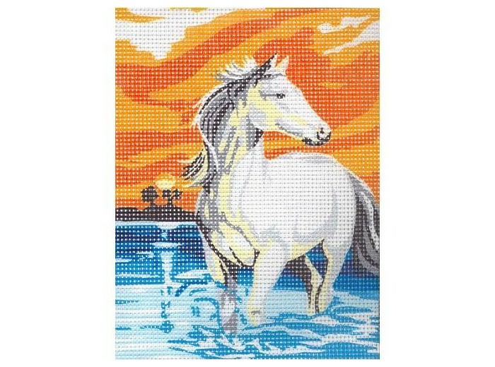 Kit canevas cheval blanc