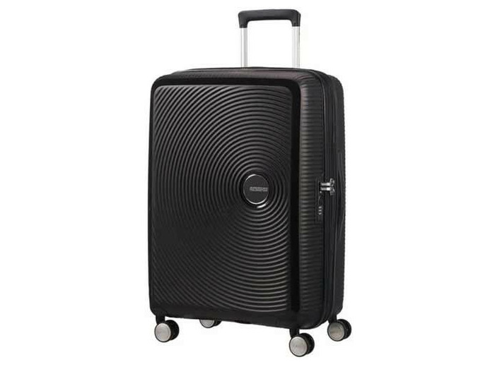 American Tourister Sound Box Spinner 67 cm Valise Trolley 4 Roues Black Bass