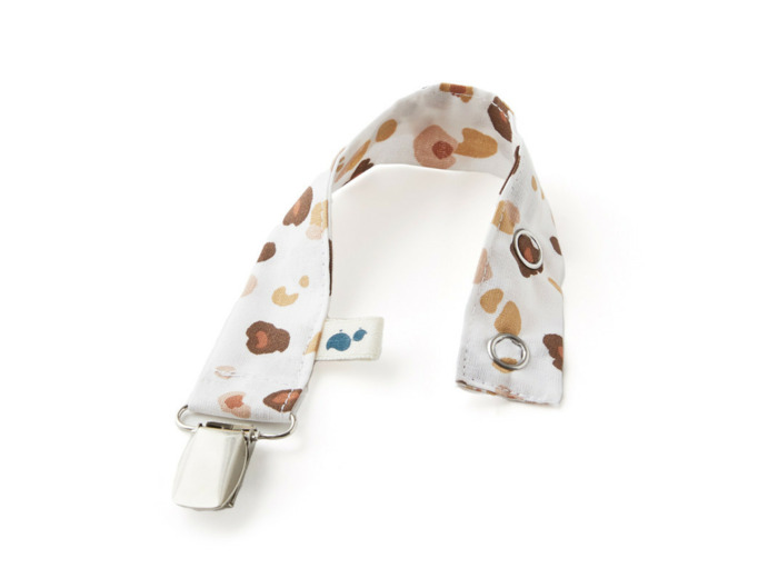 Attache tétine coton Léopard