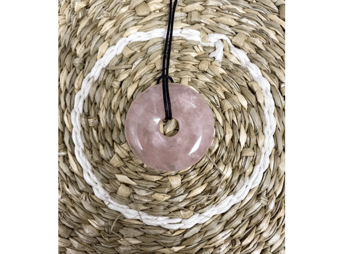 PENDENTIF DONUT QUARTZ ROSE