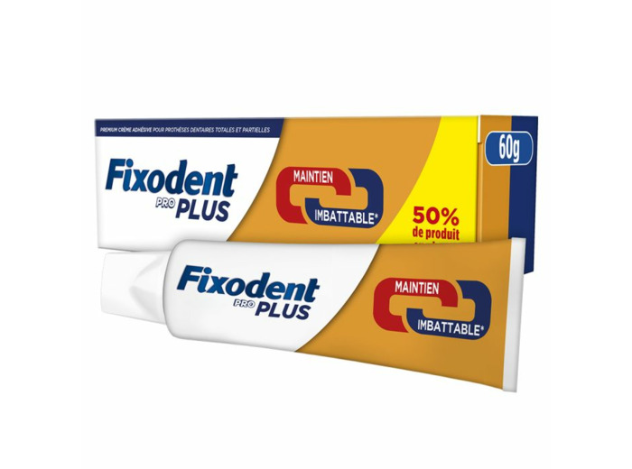 Crème Adhésive Pour Prothèses Dentaires 60g Pro plus Fixodent