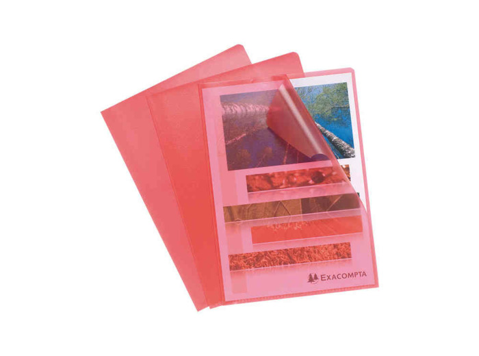 Pochettes coins grainées - Rouge