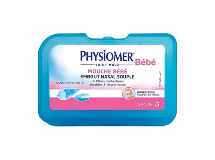 Mouche Bébé Embout Nasal Souple + 5 filtres protecteurs Physiomer