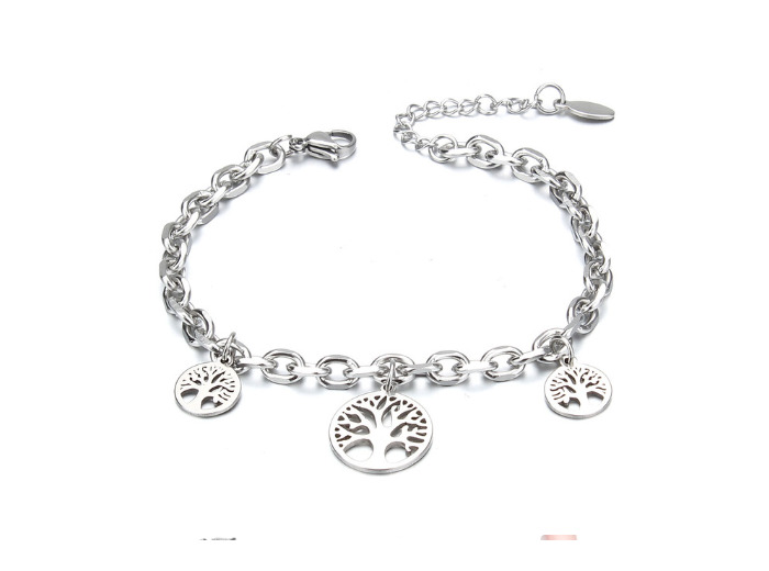 Bracelet arbres de vie en acier inoxydable