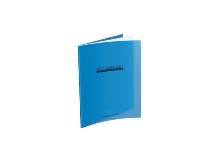 Cahier 17x22 - 32 pages - Double ligne 3mm - Polypro bleu