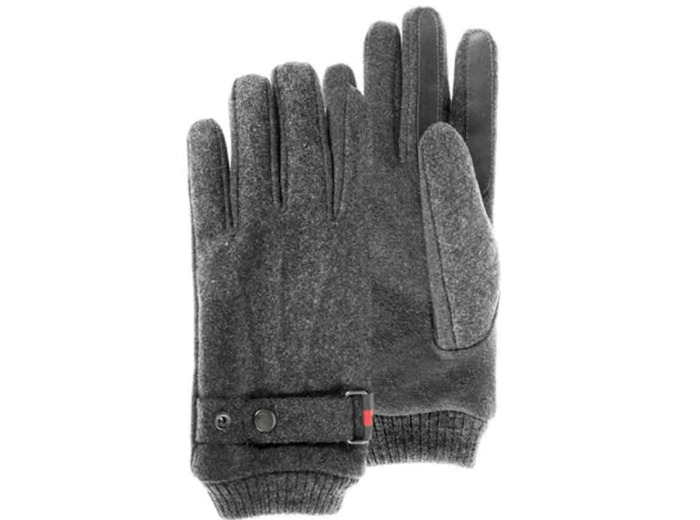 Isotoner Gants Homme Laine Tactile Doublé S/MGris Chiné