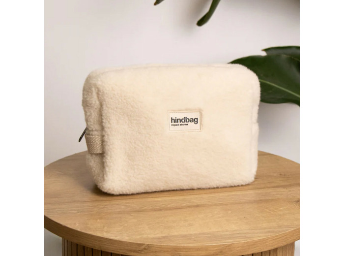 Hindbag Leon Trousse Cosmétique Fausse Fourrure Teddy Arctique