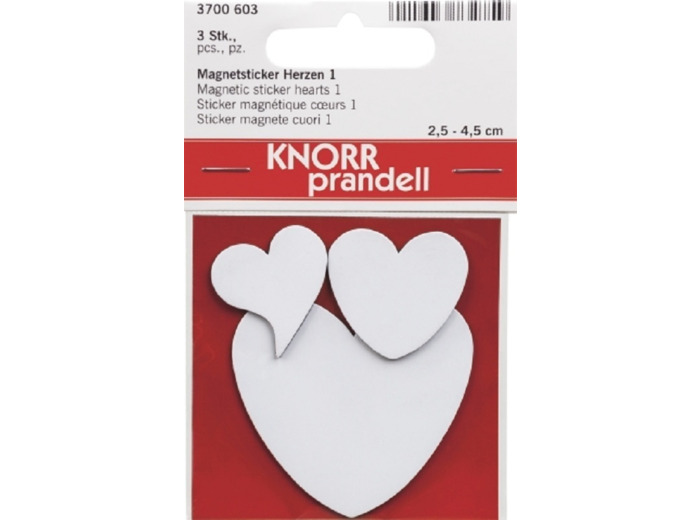 Lot de 3 stickers magnétique "Coeur" - A décorer ou pas