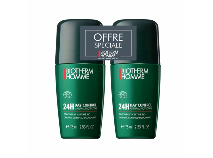 Deodorant Anti-transpirant Roll-on Homme 2x75ml Day Control Biotherm