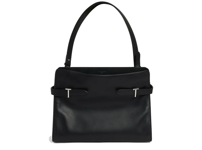 Le Tanneur Emilie Grand Sac Cabas Porté Epaule En Cuir Lisse et Nubuck  Noir