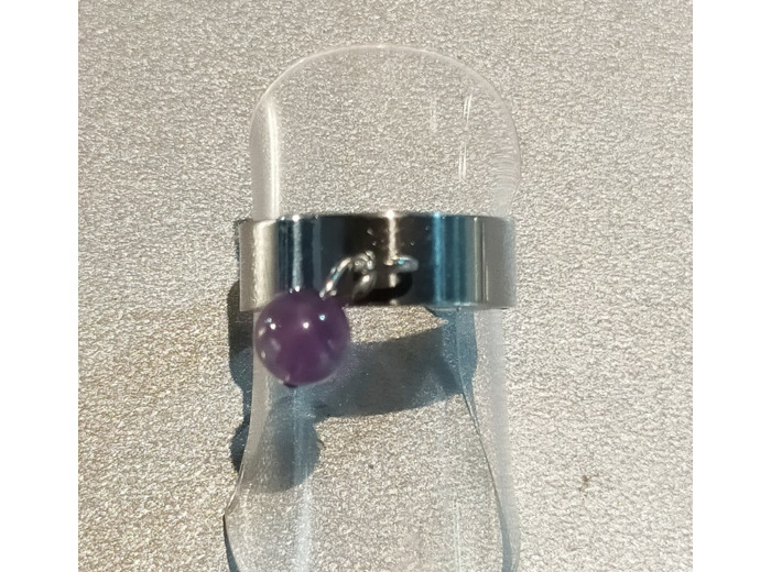 Bague à perle améthyste