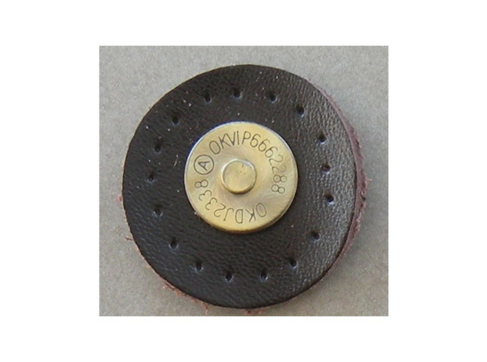 Bouton aimant cuir marron