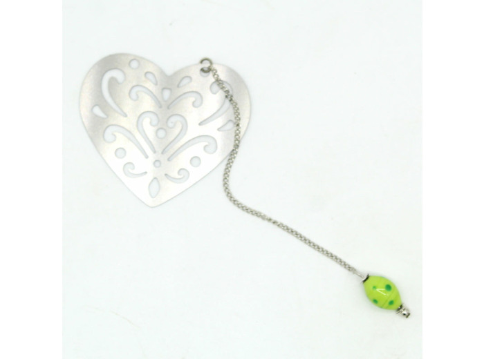 Marque-page coeur anis