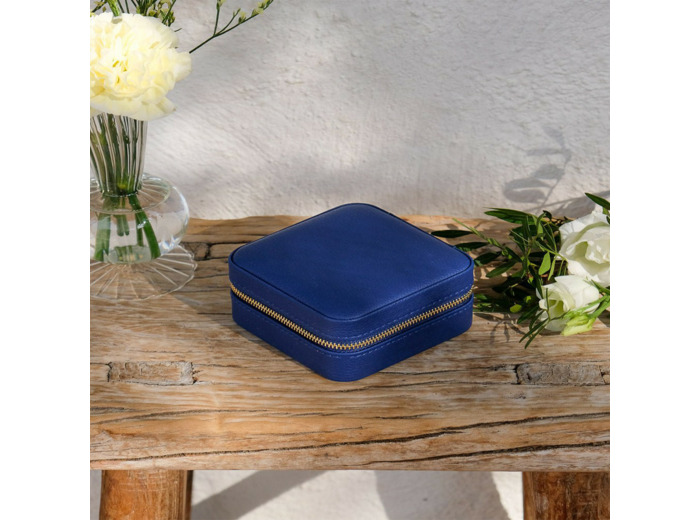 Maison Scarlett boîte à bijoux De Voyage Corinne PU Bleu Marine