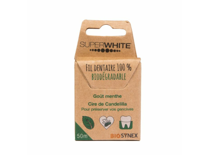 Fil dentaire 100% biodégradable 50m Goût menthe Biosynex