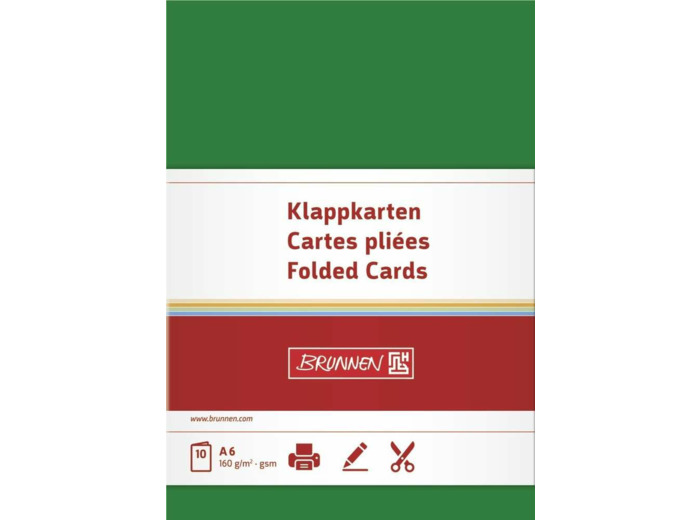 Cartes doubles - 105 x 148 mm - Vert foncé