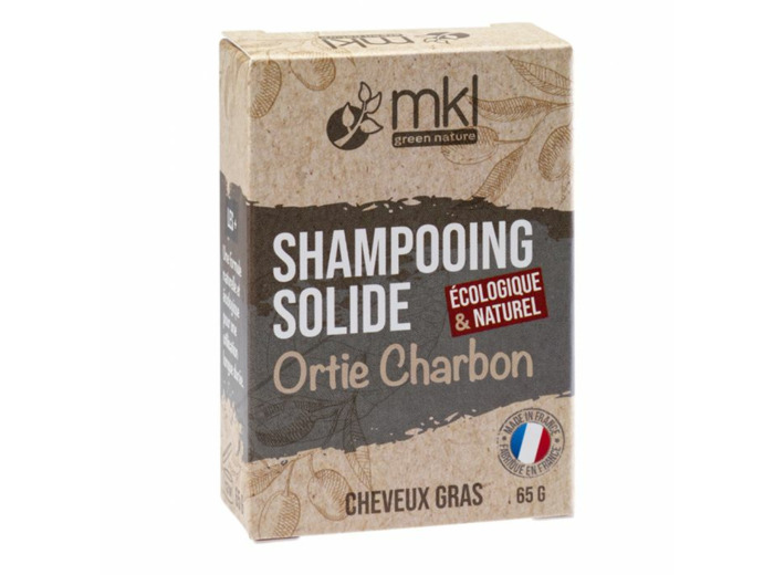 Shampooing Solide A L'orties Charbon 65gr Cheveux gras Mkl