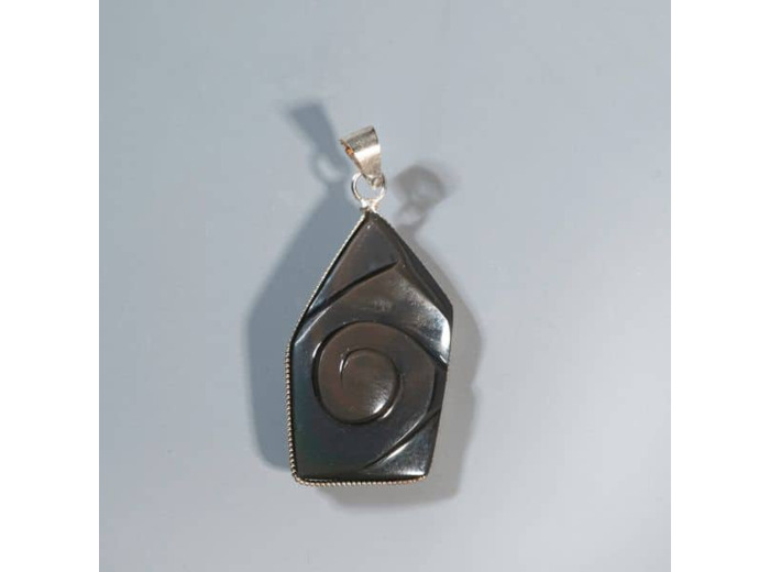 Pendentif Caracol Obsidienne arc en ciel qualité suprême (vendu sans chaine) BG11