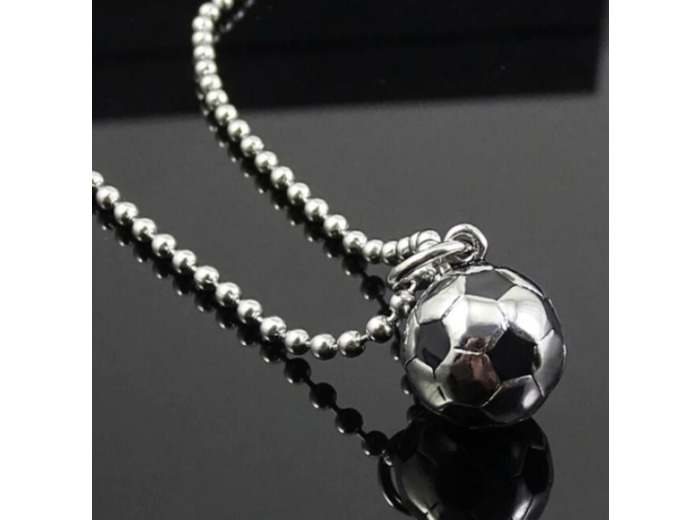 Pendentif Football en acier inoxydable
