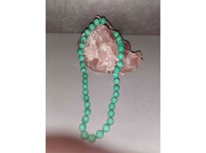Collier perles malachite 10mm x 45cm