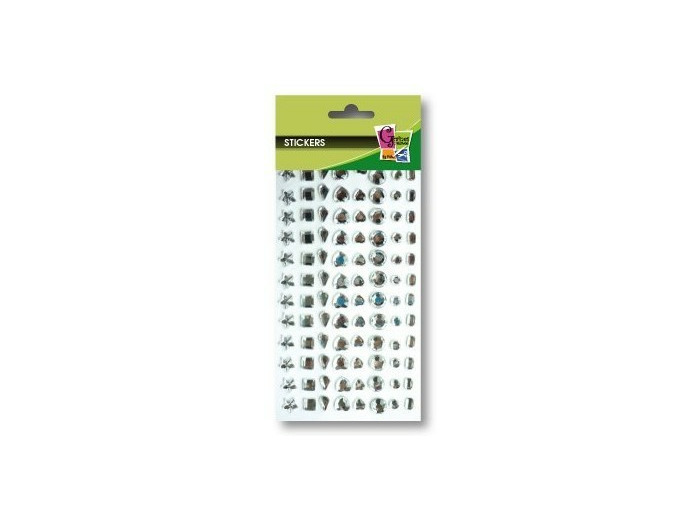 Pochette de 96 stickers pierres epoxy "Diamants"