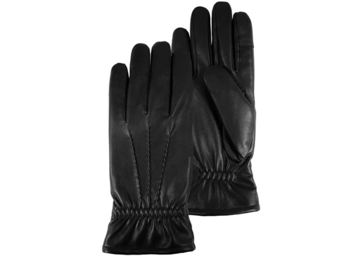 Isotoner Gants Homme Cuir Tactile Doublé 8.5 Noir