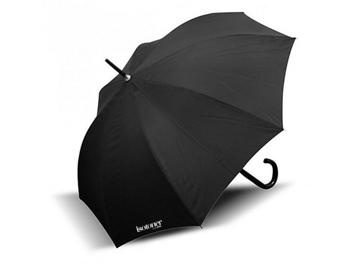 Isotoner Parapluie Canne Noir