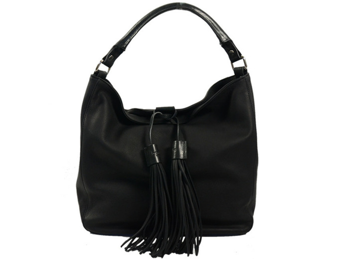 Berthille Hermine Sac Shopping Cuir Gras Noir