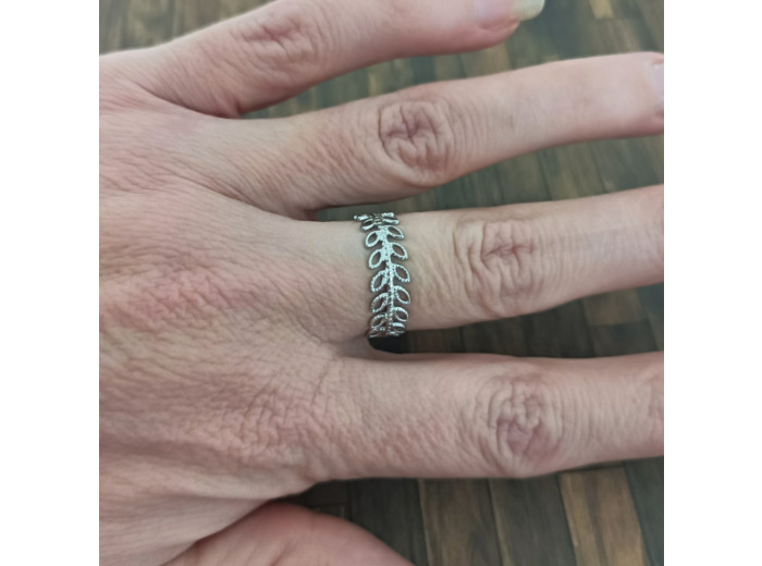 Bague en acier inox argenté 3