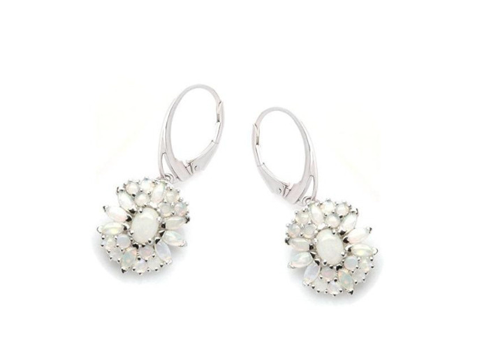 BOUCLES D'OREILLES OPALE BLANCHE